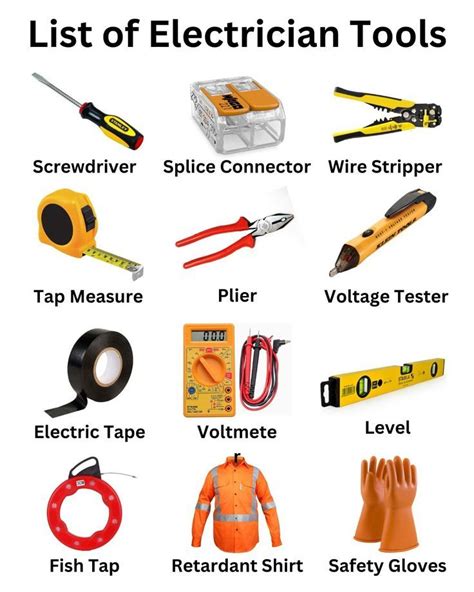 list of electrician tools